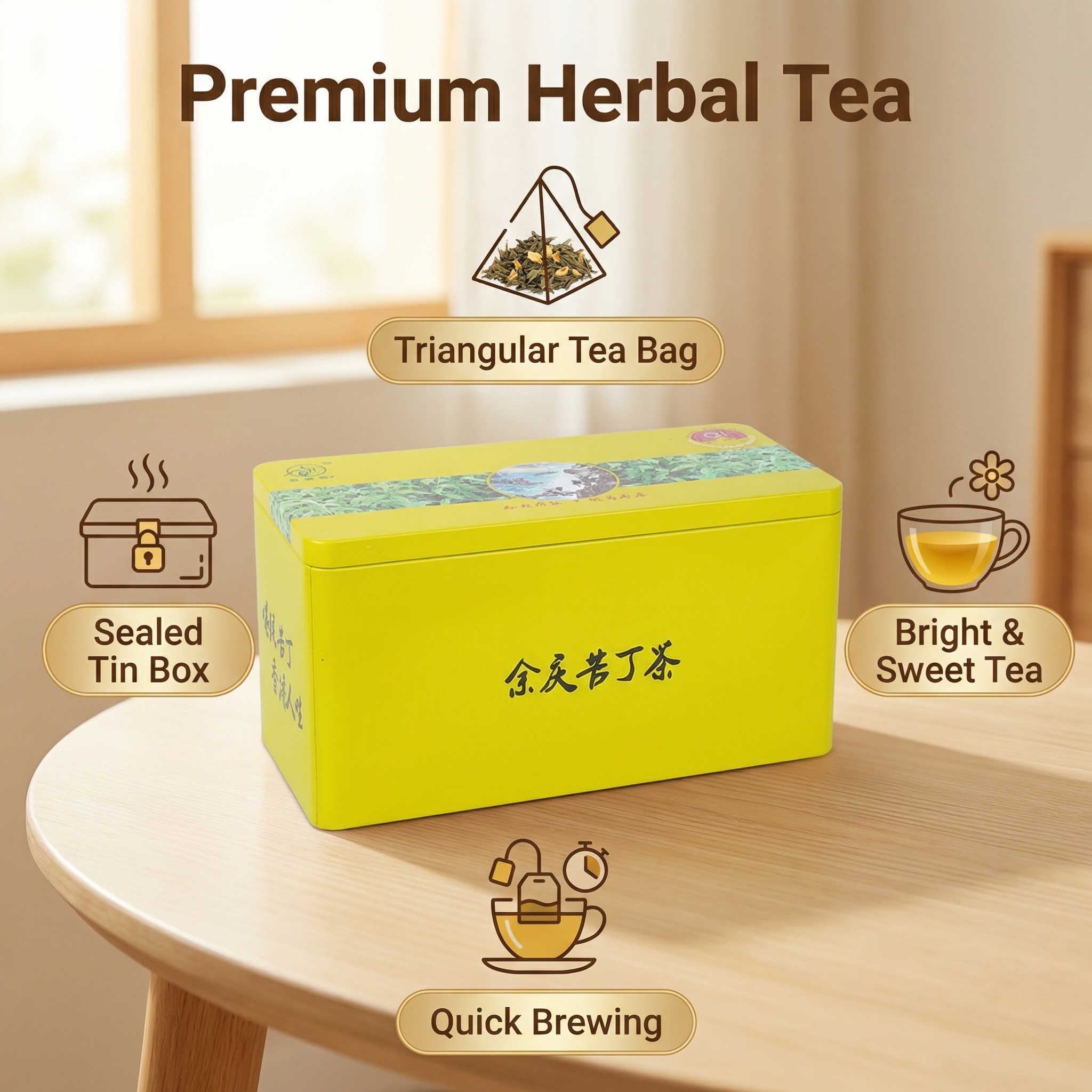 Kuding Signature Herbal Tea – 60 Tea Bags (Tin Box)
